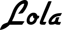 Vorschau des Bootsnamens "Lola" als Schriftzug für "Bootsbeschriftung Klassisch 66"