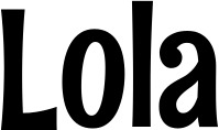 Vorschau des Bootsnamens "Lola" als Schriftzug für "Bootsbeschriftung Neu 68"