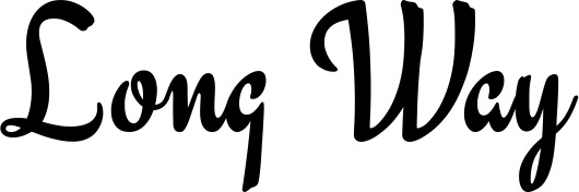 Vorschau des Bootsnamens "Long Way" als Schriftzug für "Bootsbeschriftung Klassisch 63"