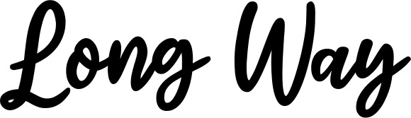 Vorschau des Bootsnamens "Long Way" als Schriftzug für "Bootsbeschriftung Klassisch 74"