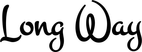Vorschau des Bootsnamens "Long Way" als Schriftzug für "Bootsbeschriftung Klassisch 81"