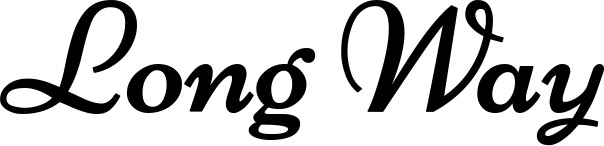 Vorschau des Bootsnamens "Long Way" als Schriftzug für "Bootsbeschriftung Klassisch 84"