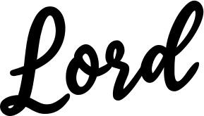 Vorschau des Bootsnamens "Lord" als Schriftzug für "Bootsbeschriftung Klassisch 74"