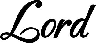 Vorschau des Bootsnamens "Lord" als Schriftzug für "Bootsbeschriftung Klassisch 50"