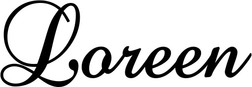 Vorschau des Bootsnamens "Loreen" als Schriftzug für "Bootsbeschriftung Klassisch 02-A"