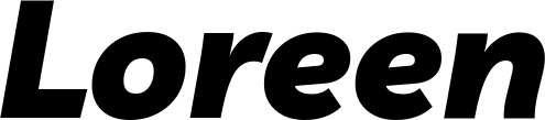 Vorschau des Bootsnamens "Loreen" als Schriftzug für "Style Kursiv 06"