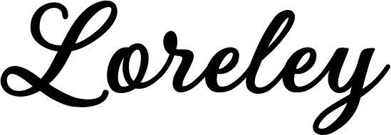Vorschau des Bootsnamens "Loreley" als Schriftzug für "Bootsbeschriftung Klassisch 69"