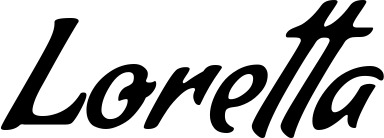 Vorschau des Bootsnamens "Loretta" als Schriftzug für "Bootsbeschriftung Klassisch 57"