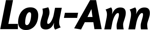 Vorschau des Bootsnamens "Lou-Ann" als Schriftzug für "Bootsbeschriftung Kursiv 01"