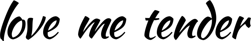 Vorschau des Bootsnamens "love me tender" als Schriftzug für "Bootsbeschriftung Klassisch 73"