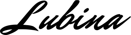 Vorschau des Bootsnamens "Lubina" als Schriftzug für "Bootsbeschriftung Klassisch 82"