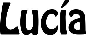 Vorschau des Bootsnamens "Lucía" als Schriftzug für "Bootsbeschriftung Fett 01"