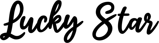 Vorschau des Bootsnamens "Lucky Star" als Schriftzug für "Bootsbeschriftung Klassisch 74"
