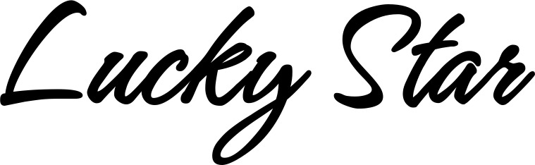 Vorschau des Bootsnamens "Lucky Star" als Schriftzug für "Bootsbeschriftung Klassisch 71"