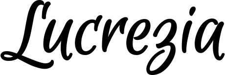Vorschau des Bootsnamens "Lucrezia" als Schriftzug für "Bootsbeschriftung Klassisch 105"