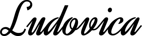 Vorschau des Bootsnamens "Ludovica" als Schriftzug für "Bootsbeschriftung Klassisch 44"