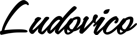 Vorschau des Bootsnamens "Ludovico" als Schriftzug für "Bootsbeschriftung Klassisch 71"