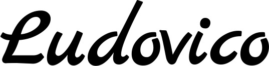 Vorschau des Bootsnamens "Ludovico" als Schriftzug für "Bootsbeschriftung Klassisch 77"