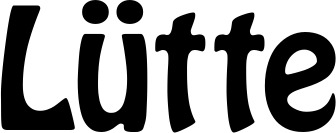 Vorschau des Bootsnamens "Lütte" als Schriftzug für "Bootsbeschriftung Fett 01"