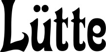 Vorschau des Bootsnamens "Lütte" als Schriftzug für "Bootsbeschriftung Neu 44"