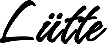Vorschau des Bootsnamens "Lütte" als Schriftzug für "Bootsbeschriftung Klassisch 71"