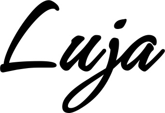 Vorschau des Bootsnamens "Luja" als Schriftzug für "Bootsbeschriftung Klassisch 71"