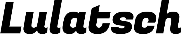 Vorschau des Bootsnamens "Lulatsch" als Schriftzug für "Bootsbeschriftung Kursiv 04"