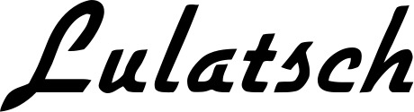 Vorschau des Bootsnamens "Lulatsch" als Schriftzug für "Bootsbeschriftung Klassisch 66"