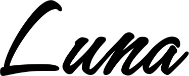 Vorschau des Bootsnamens "Luna" als Schriftzug für "Bootsbeschriftung Klassisch 71"
