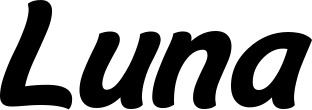 Vorschau des Bootsnamens "Luna" als Schriftzug für "Bootsbeschriftung Klassisch 14"