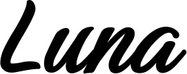 Vorschau des Bootsnamens "Luna" als Schriftzug für "Bootsbeschriftung Klassisch 48"