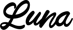 Vorschau des Bootsnamens "Luna" als Schriftzug für "Bootsbeschriftung Klassisch 102"