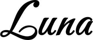 Vorschau des Bootsnamens "Luna" als Schriftzug für "Bootsbeschriftung Klassisch 50"