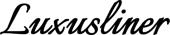 Vorschau des Bootsnamens "Luxusliner" als Schriftzug für "Bootsbeschriftung Klassisch 58"