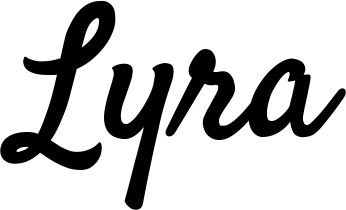 Vorschau des Bootsnamens "Lyra" als Schriftzug für "Bootsbeschriftung Klassisch 96"