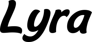 Vorschau des Bootsnamens "Lyra" als Schriftzug für "Style Klassisch 14"