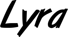 Vorschau des Bootsnamens "Lyra" als Schriftzug für "Bootsbeschriftung Klassisch 38"