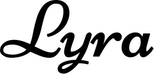 Vorschau des Bootsnamens "Lyra" als Schriftzug für "Bootsbeschriftung Klassisch 84"
