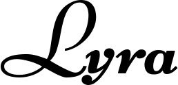 Vorschau des Bootsnamens "Lyra" als Schriftzug für "Bootsbeschriftung Klassisch 76-A"
