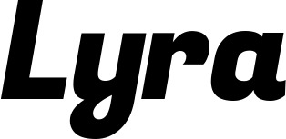 Vorschau des Bootsnamens "Lyra" als Schriftzug für "Bootsbeschriftung Kursiv 04"