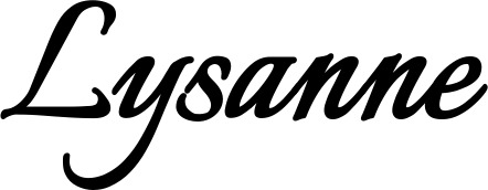Vorschau des Bootsnamens "Lysanne" als Schriftzug für "Bootsbeschriftung Klassisch 58"