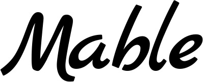 Vorschau des Bootsnamens "Mable" als Schriftzug für "Bootsbeschriftung Klassisch 45"