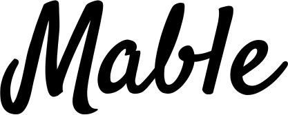 Vorschau des Bootsnamens "Mable" als Schriftzug für "Bootsbeschriftung Klassisch 96"