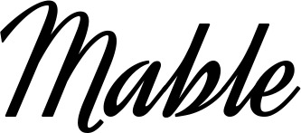 Vorschau des Bootsnamens "Mable" als Schriftzug für "Bootsbeschriftung Klassisch 44"