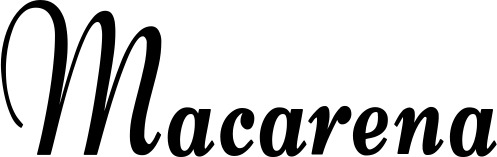 Vorschau des Bootsnamens "Macarena" als Schriftzug für "Bootsbeschriftung Klassisch 76"