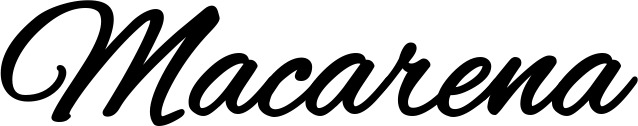 Vorschau des Bootsnamens "Macarena" als Schriftzug für "Bootsbeschriftung Klassisch 35"