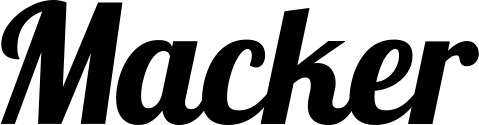 Vorschau des Bootsnamens "Macker" als Schriftzug für "Bootsbeschriftung Neu 60"