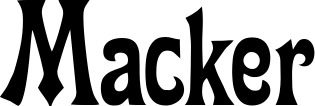 Vorschau des Bootsnamens "Macker" als Schriftzug für "Bootsbeschriftung Neu 44"