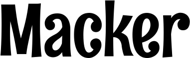 Vorschau des Bootsnamens "Macker" als Schriftzug für "Bootsbeschriftung Neu 68"