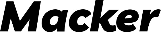 Vorschau des Bootsnamens "Macker" als Schriftzug für "Bootsbeschriftung Kursiv 06"